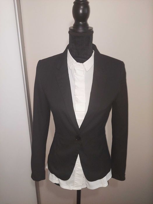 Sacou jachetă neagră cambrată office H&M