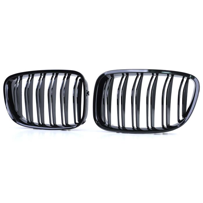 Set 2 Grile Duble M Nari Bara Fata BMW Seria 5 GT F07, Negru Lucios