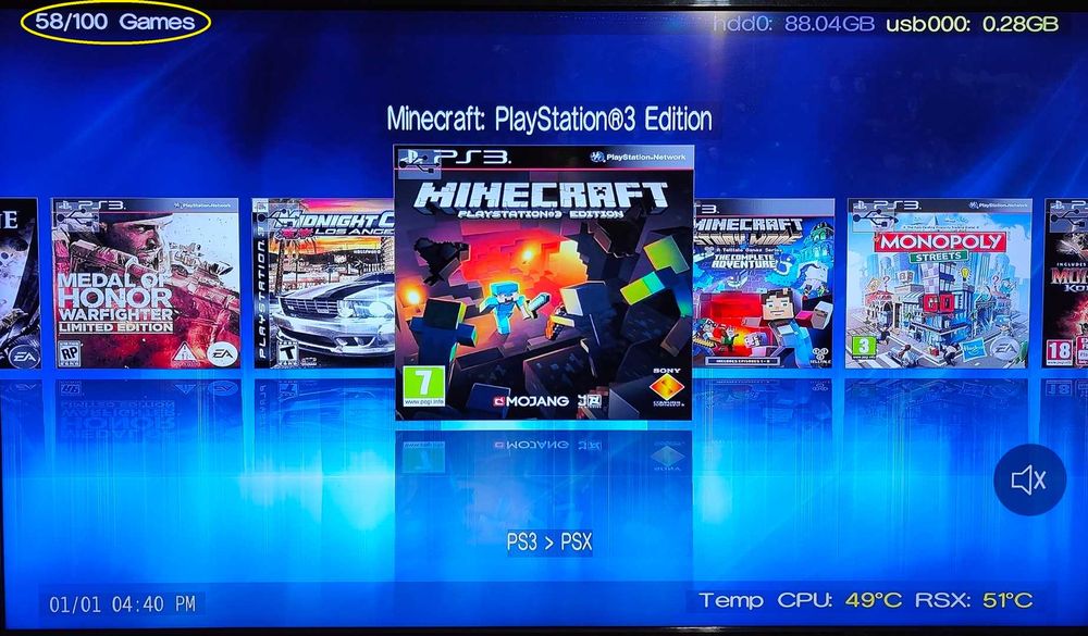 Memorie externa (USB), 100 jocuri PS3, GTA V, FIFA/FC 24, Minecraft