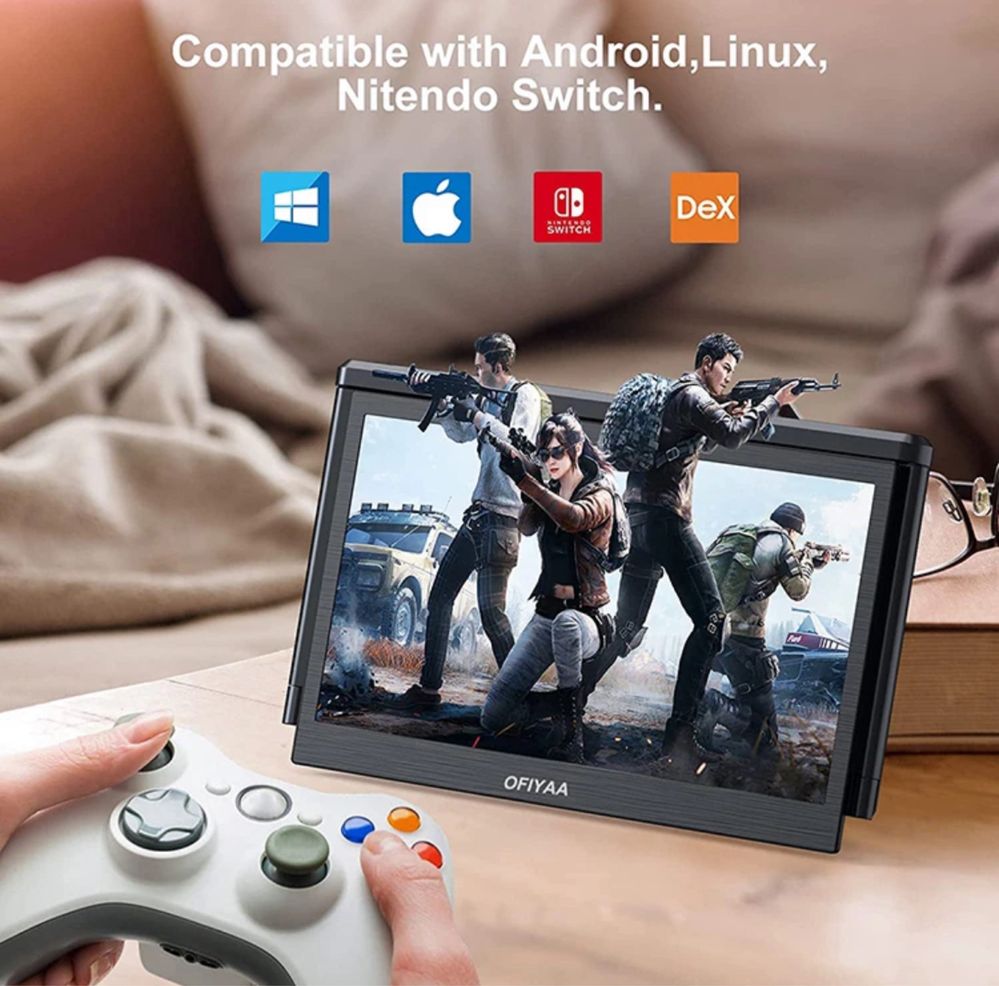 Monitor NOU portabil extensie laptop compatibil telefon