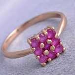 GPR68, inel placat aur 18k,radacina de rubin natural, deosebit,nou