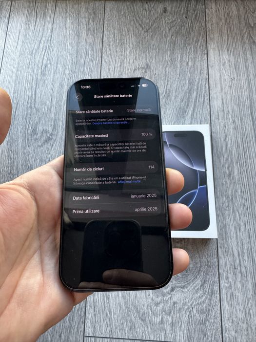 Iphone 16 pro 128gb black full box, factura, garantie Orange