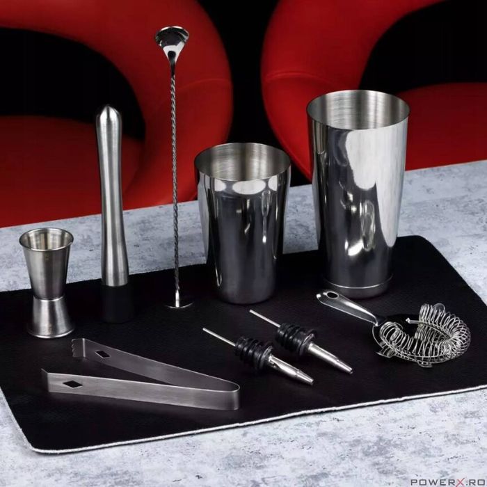 Set de accesorii pentru bar, preparare bauturi, cocktailuri, 9 piese,
