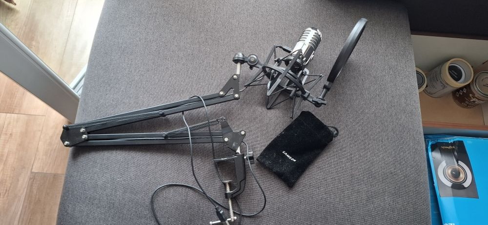 Microfon Samson+pop fiter+suport microfon