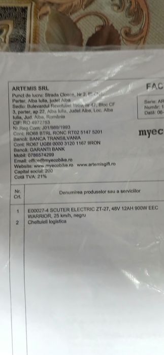 Scuter electric Ztek nou