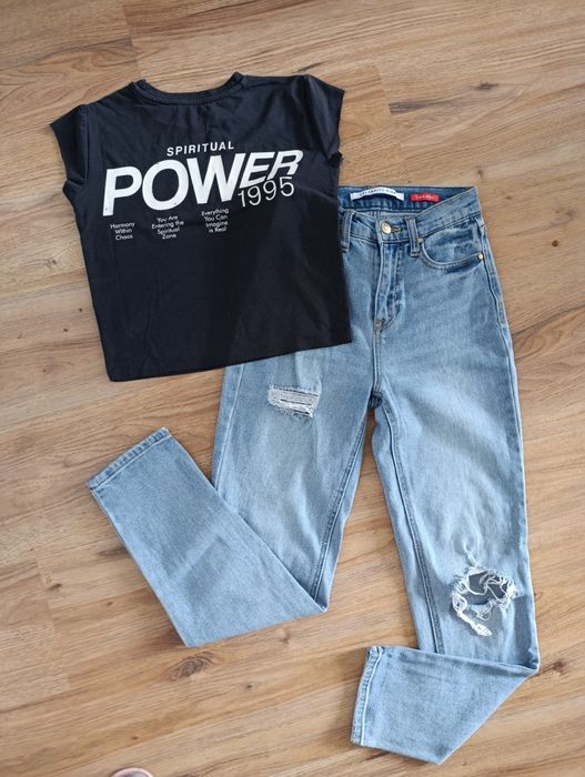 Сетове Дънки Mom fit 34 XS с топове