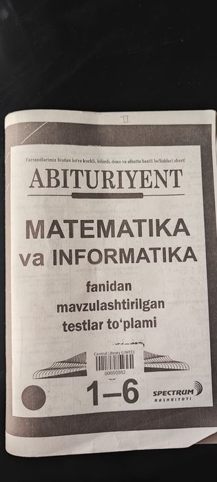 Matematika va informatika fanidan mavzulashtirilgan testlar to'plami