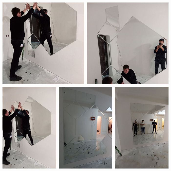 Oyna kesish xizmati Rombik gulli oyna dushkabina Rombik 250.000sum