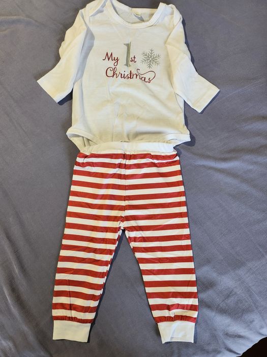 НОВ Лот детски комплекти с коледни мотиви, размер 9-12 мес. БУРГАС