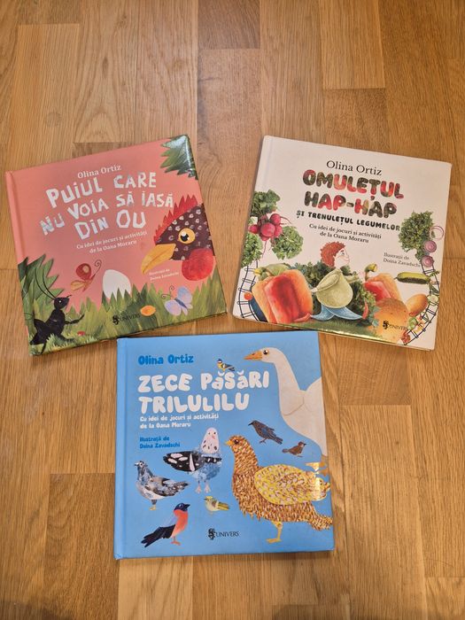 Olina Ortiz:Puiul care nu voia;Zece pasari trilulilu,Omuletul Hap Hap