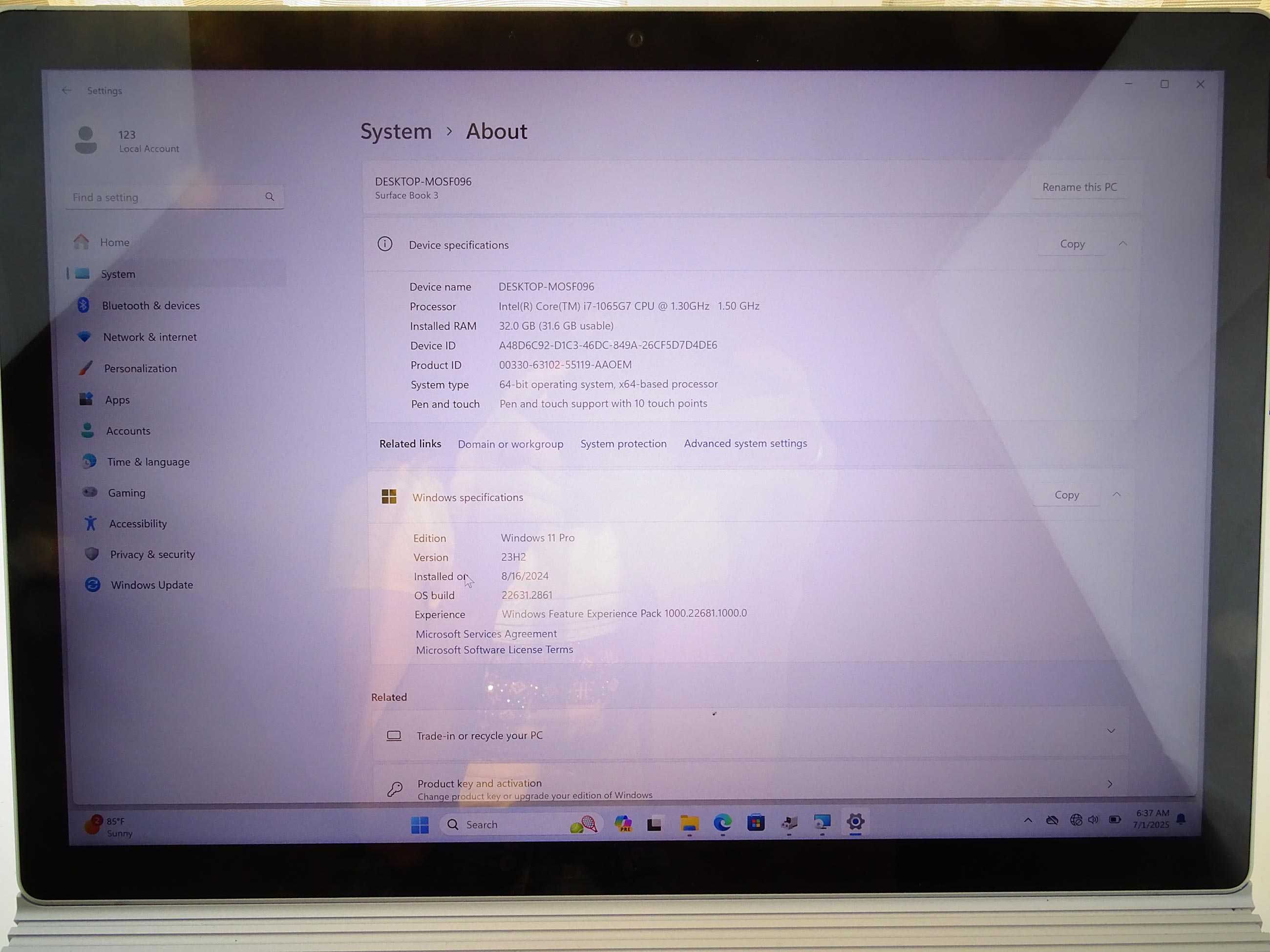 Лаптоп Microsoft Surface Book 3 13" i7-1065G SSD 1TB RAM 32 GB GTX1650