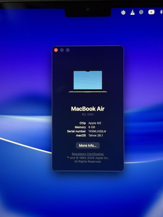 Macbook Air 13’ M2 8GB 256 Midnight Blue (Като Нов)