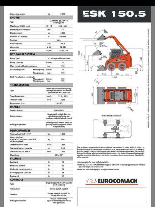 Miniincarcator incarcator frontal bobcat eurocomach cabina închis 600h