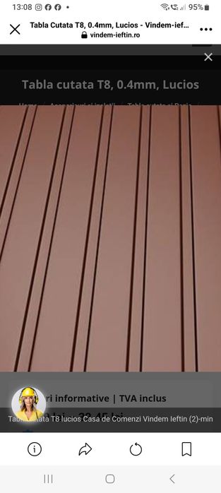 Vând tabla cutată zincata și color