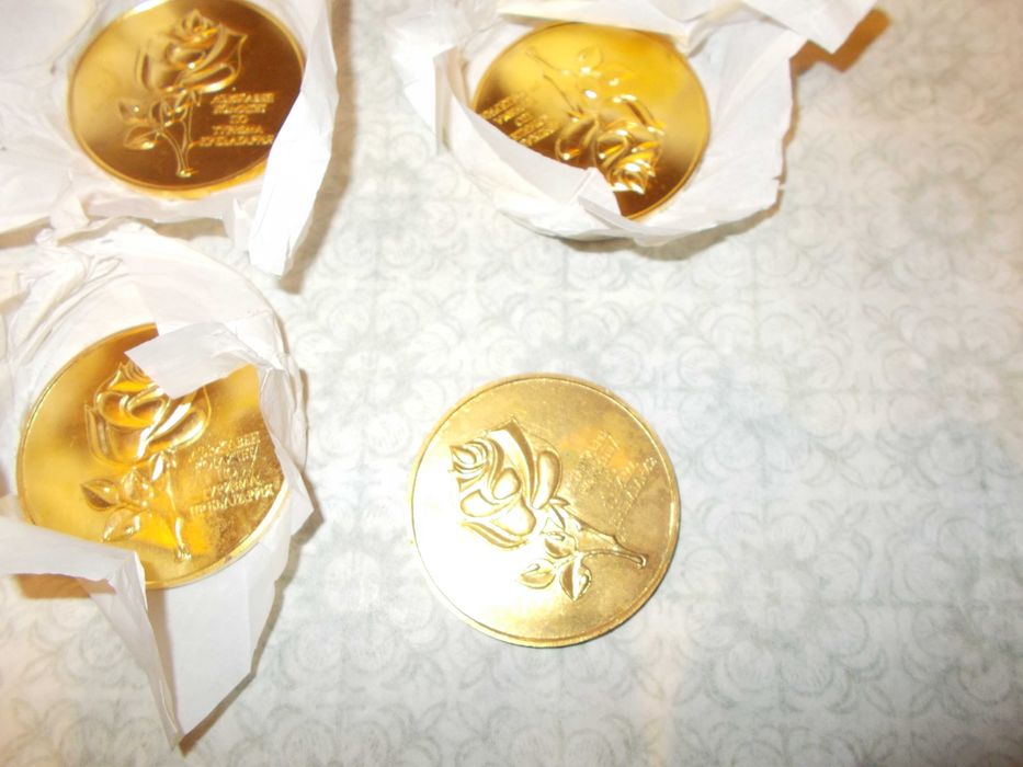 Стари месингови плакети  от соца - 4 бр