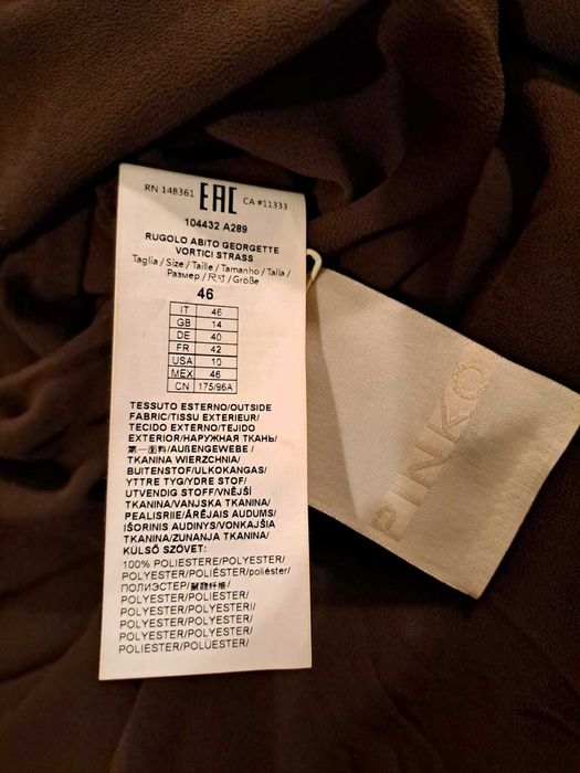 Rochie elegantă tip cămașă regular fit cu zirconiu,mărimea 46, PINKO