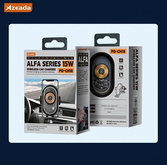 Azeada PD-CH18 Авто Держатель 15W Transparent for iPhone Samsung OPPO