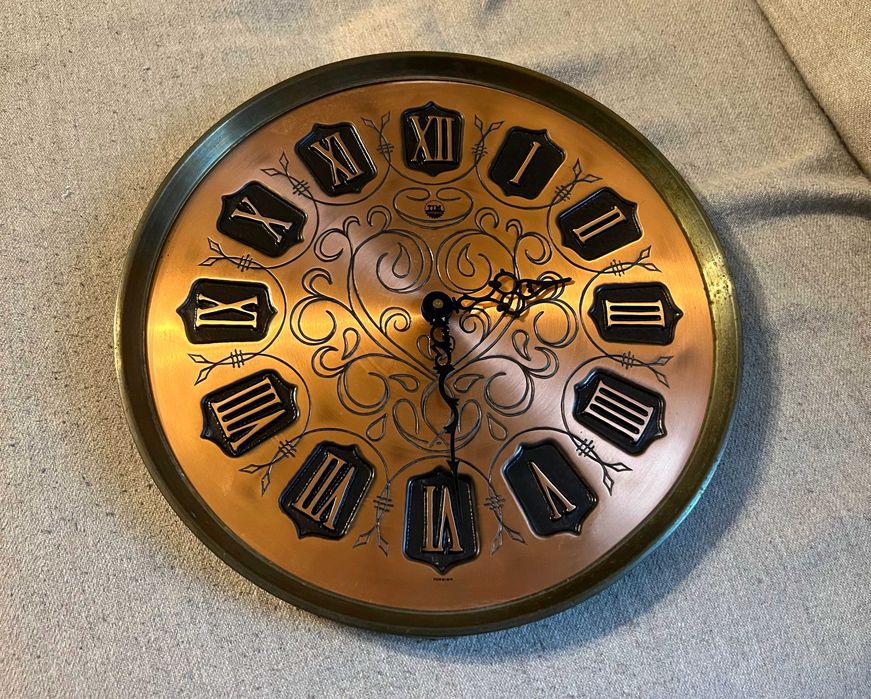 Ceas de perete vintage Kienzle Germany, cupru, mecanism Tim functional