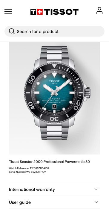 Tissot Seastar 2000 POWERMATIC 80 46MM