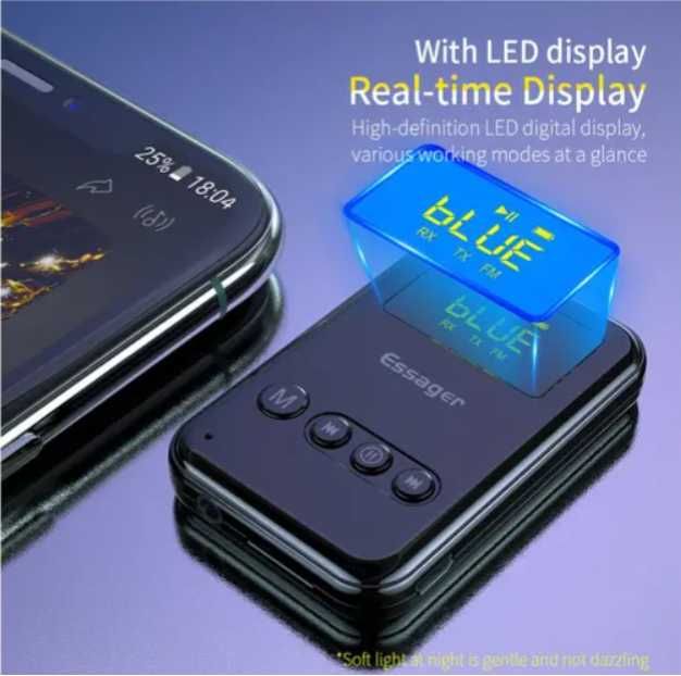 Adaptor Bluetooth 5.0 Wireless Display LED Transmițător receptor audio