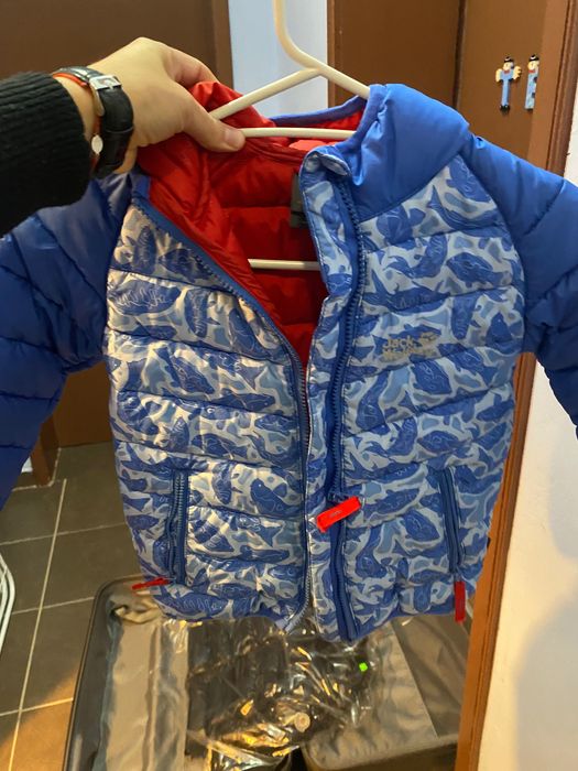 Детско яке пух монклеар двулицево яке и елек