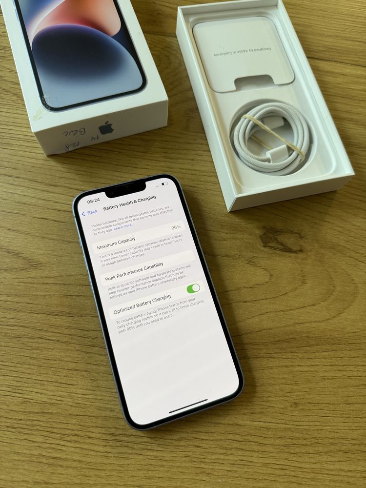 Бартер пврфектен iphone 14 128gb 96% blue