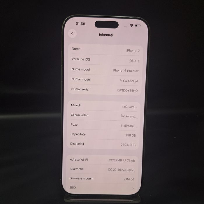 IPhone 16 Pro Max 256Gb 98% Baterie Garantie/Factura #48716