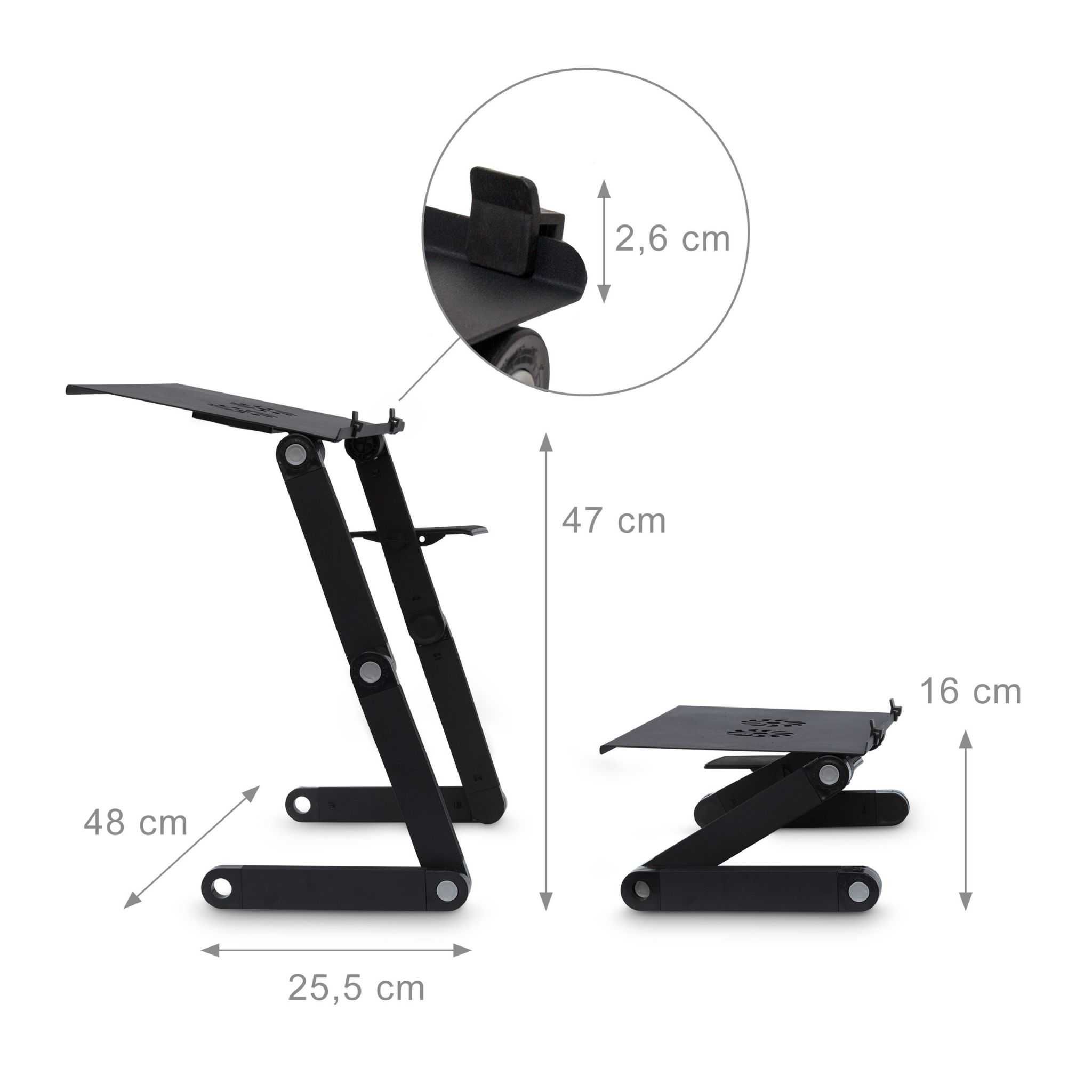 Suport laptop cu ventilator, inaltime reglabila, aluminiu, negru