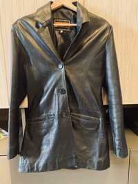 Елегантно дамско кожено яке от естествена кожа, черно, размер М