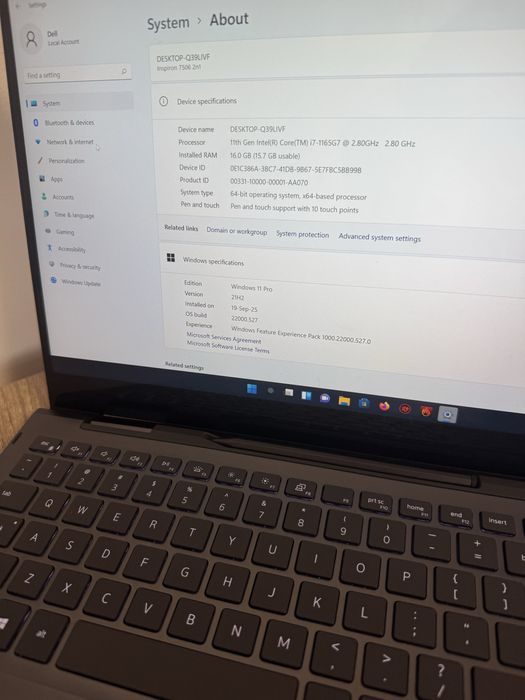 DELL PRO ART OLED 4K TouchScren i7-1165 X360 GPU 4GB Display15  Editar