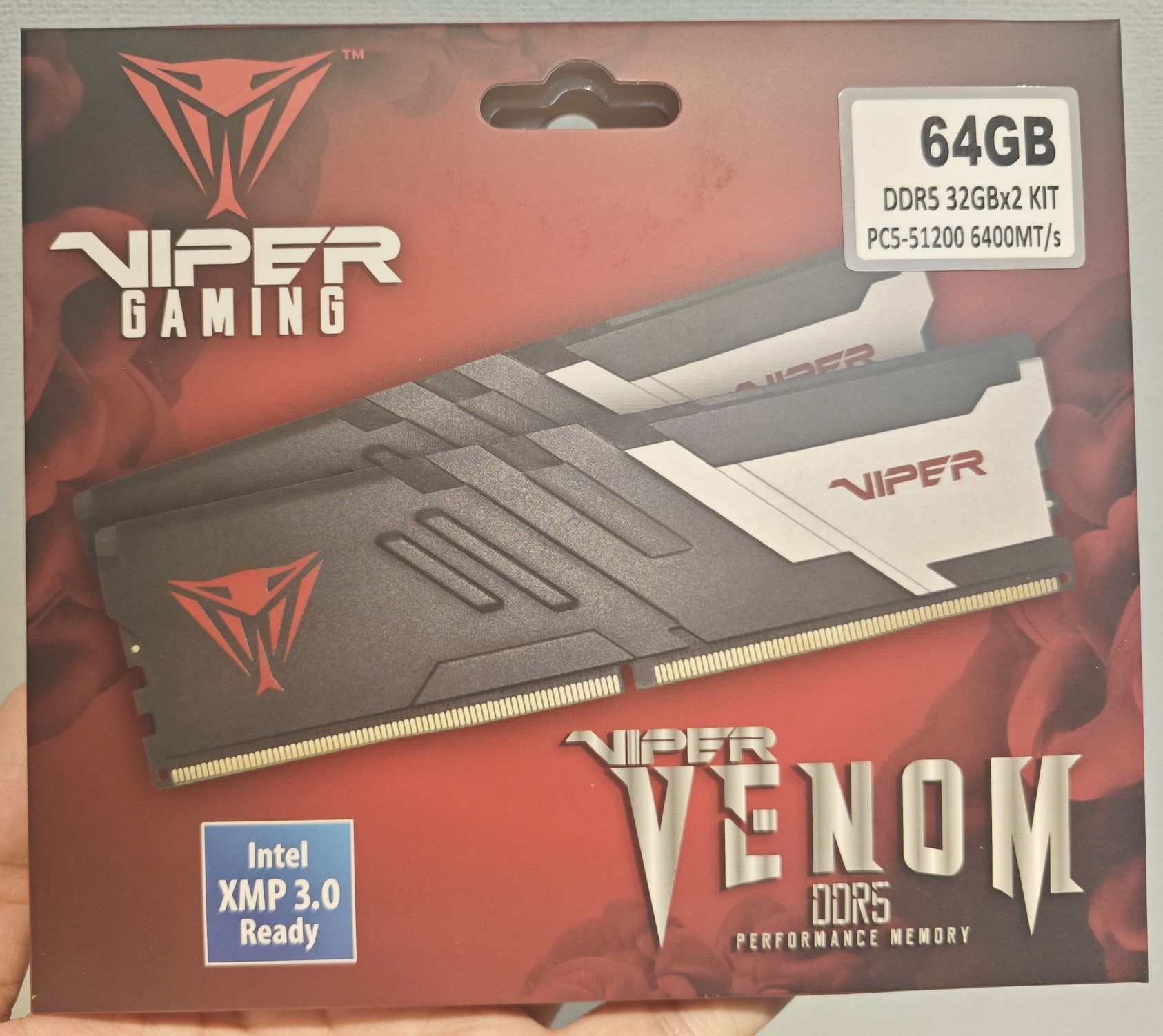 DDR5 64gb 6400mhz CL32 Patriot Viper Venom (32gb*2шт kit)