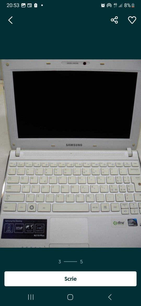 Laptop Samsung în stare buna vine cu încărcător  200 lei