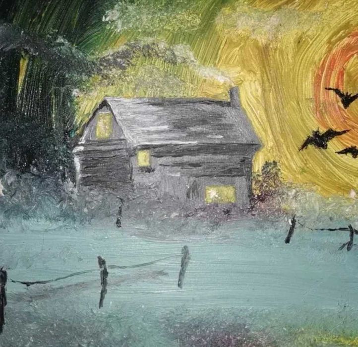 Tablou original ulei pe lemn, Autumnia, de Halloween