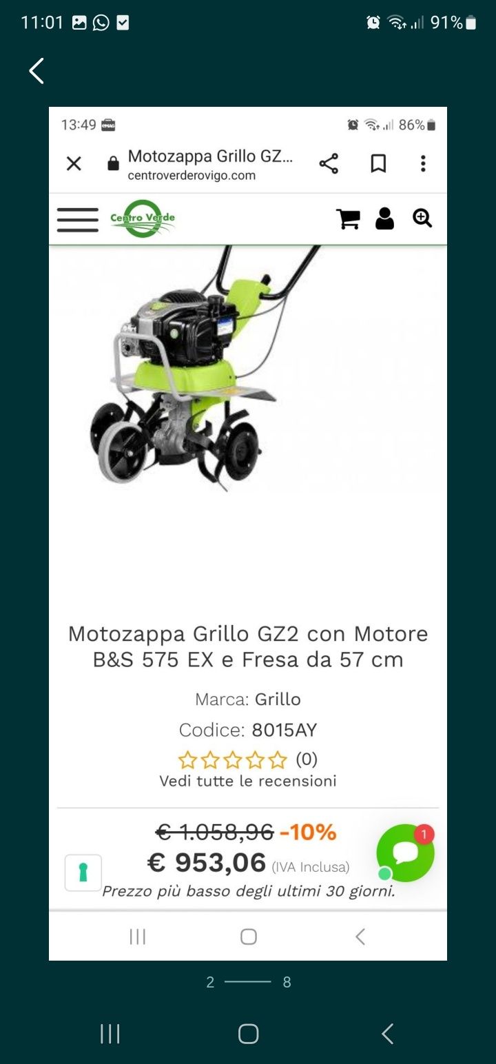 Motosapa grillo gz2 import italia