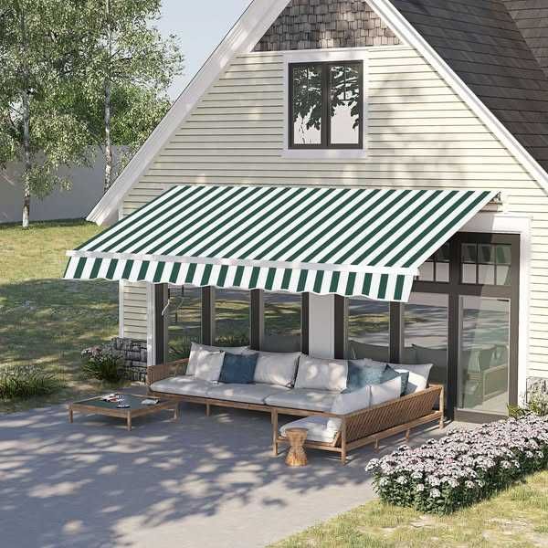 Ръчно прибираща се тента Outsunny, размер (3,5 м x 2,5 м)