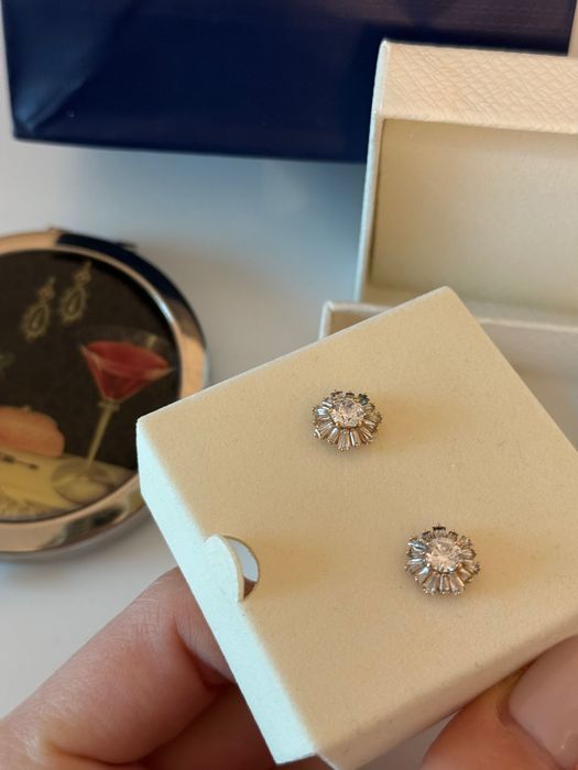 Swarovski обеци с покритие от розово злато