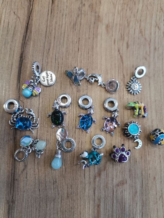Сребърни талисмани висулки стопери клипс за гривни Пандора