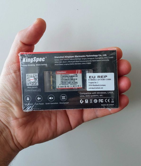 SSD 1TB M.2 2242 SATA KingSpec NT Series,Sata3 6Gb/s.Laptop,Steam Deck