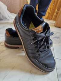 Pantofi casual Skechers din piele Evenston-Fanton, Negru, 42.5