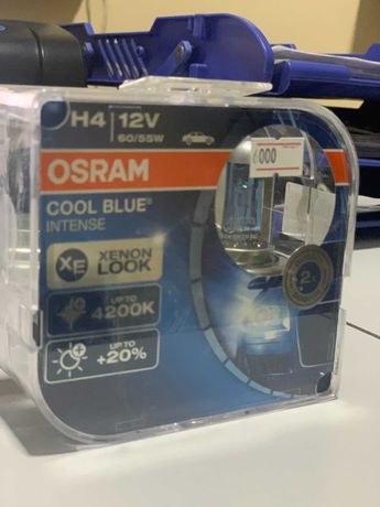 OSRAM Лампа галогенная H4 60/55W 12V P43t COOL BLUE INTENSE. Комплект