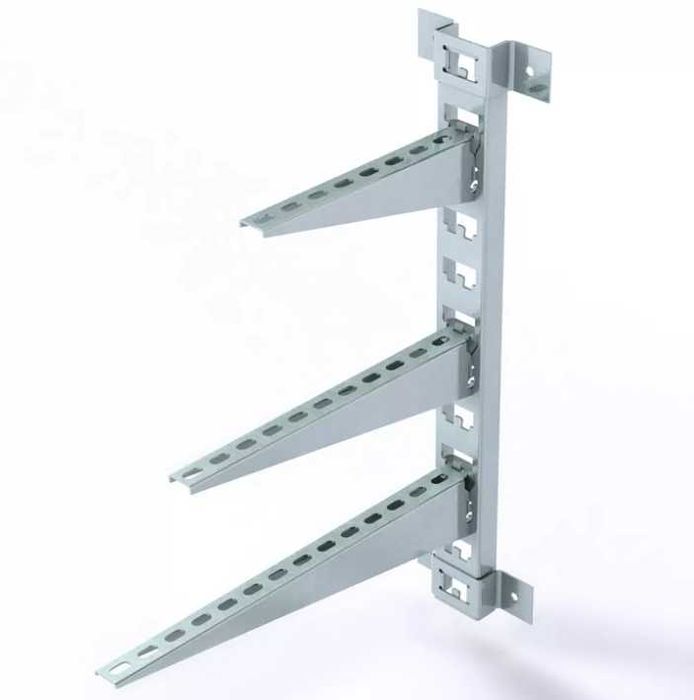 Металлические кабельные лотки Полка-стойка из оцинкованной стали, 2 мм