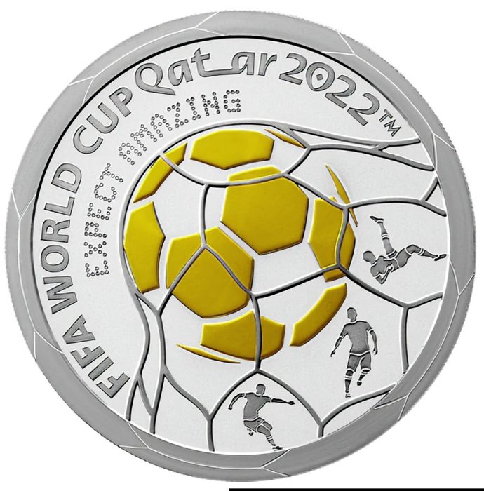 Монета серебряная FIFA WORLD CUP QATAR 2022.