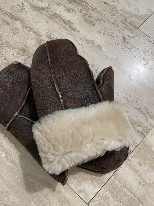 Manusi dama din lana si piele intoarsa