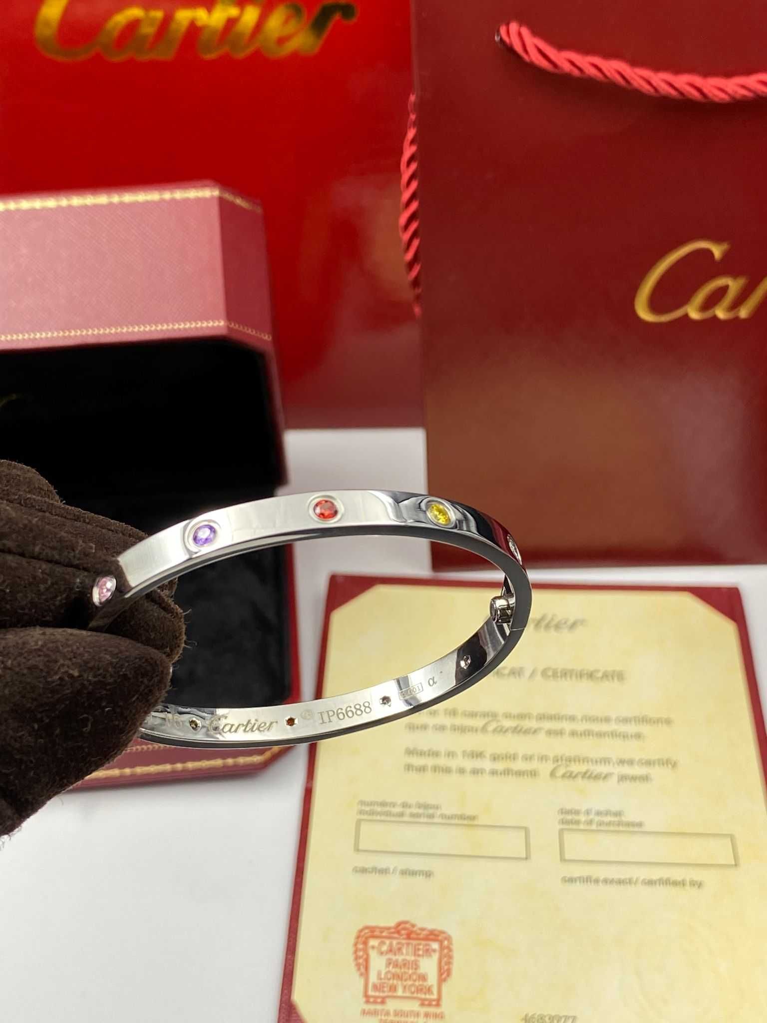 Brățară Cartier LOVE 16 White Gold 585 cu 10 diamante