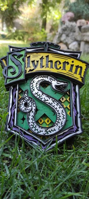 Герб - /Многослоен 3D герб Slytherin Harry Potter/Арт Дизайн/