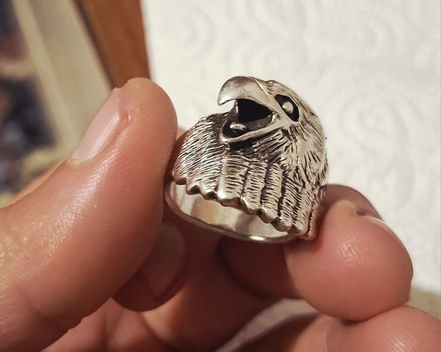 Inel argint 925, cap vultur