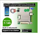 Smart BMS 7S pana la 14S + Bluetooth inclus Monitorizare Aplicatie
