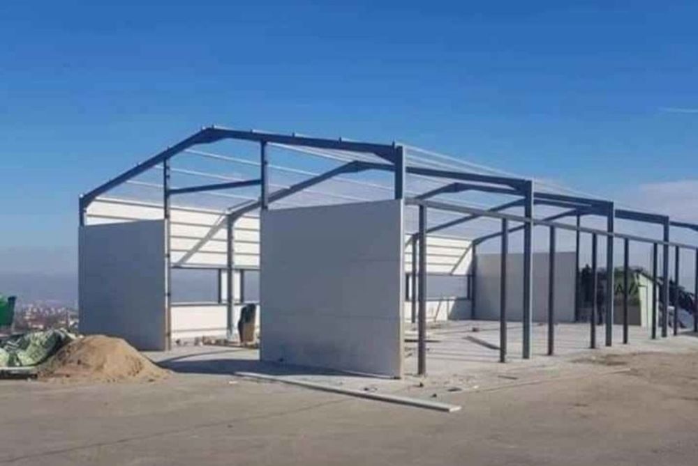 vând structură metalică 8 m deschidere lungime 30 m din profil pe 160