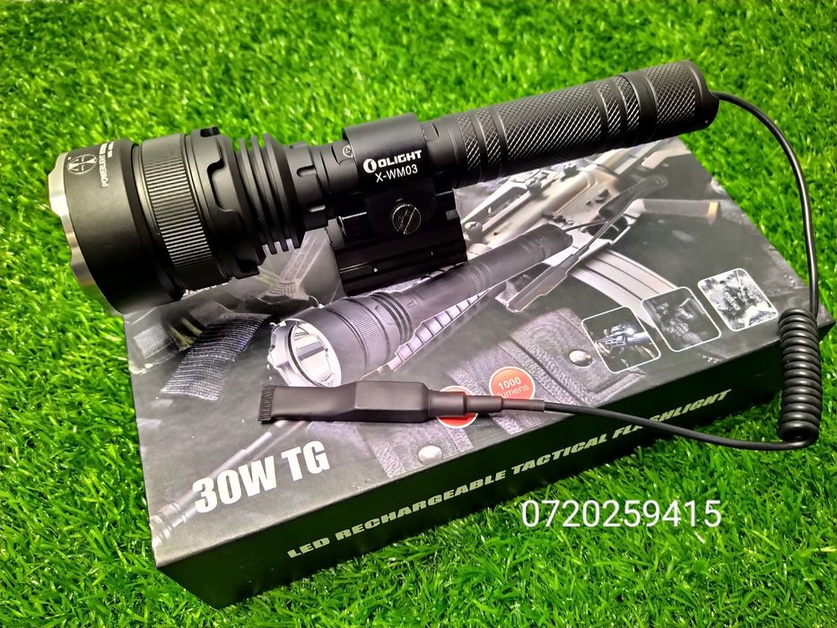 SET Lanterna Vanatoare TG 30W led Laser cu 3 filtre color, 1000 METRI