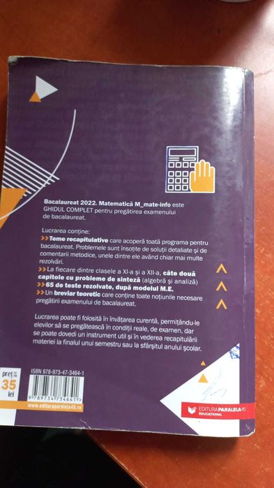 Culegere de matematica pentru bacalaureat 2022